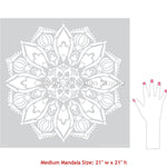 Bhakti Mandala Stencil - Medium 21" x 21" Royal Design Studio Stencils Gaysha Chalk Paint 
