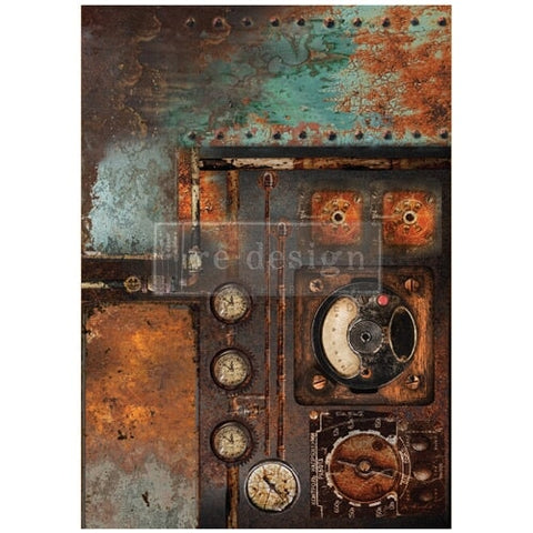 Aged Machinery Elegance Decoupage Paper Redesign with Prima® Gaysha Chalk Paint 