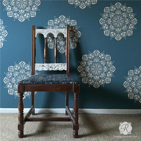 Ananda Mandala Stencil - Medium 21" x 21" Royal Design Studio Stencils Gaysha Paint & Pattern 