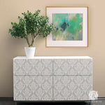 Anika Ikat Damask Furniture Stencil Royal Design Studio Stencils Gaysha Paint & Pattern 