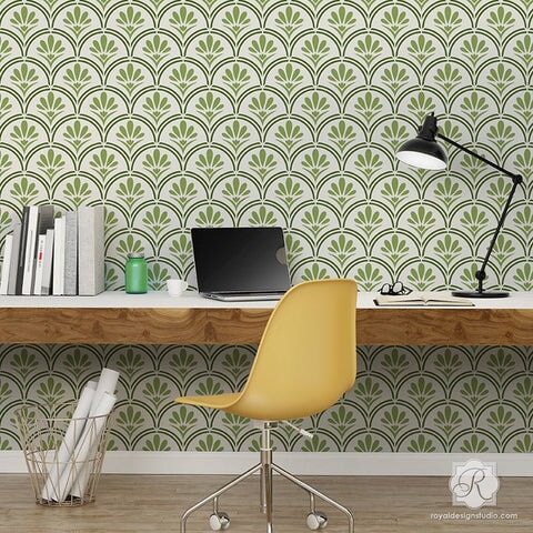 Art Deco Fanfare Raven + Lily Furniture Stencil Royal Design Studio Stencils Gaysha Paint & Pattern 