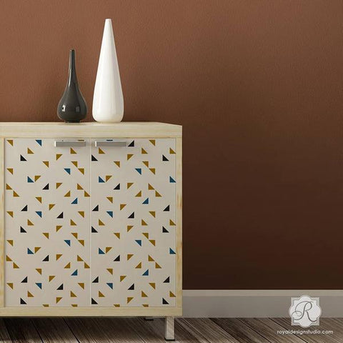 Aztec Triangles Raven + Lily Furniture Stencil Royal Design Studio Stencils Gaysha Paint & Pattern 