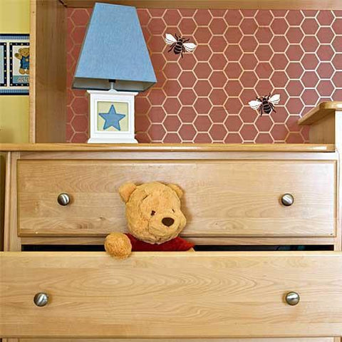 Beehive Allover Furniture Stencil Royal Design Studio Stencils Gaysha Paint & Pattern 