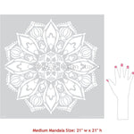 Bhakti Mandala Stencil - Medium 21" x 21" Royal Design Studio Stencils Gaysha Paint & Pattern 