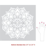 Bhakti Mandala Stencil - Medium 21" x 21" Royal Design Studio Stencils Gaysha Paint & Pattern 