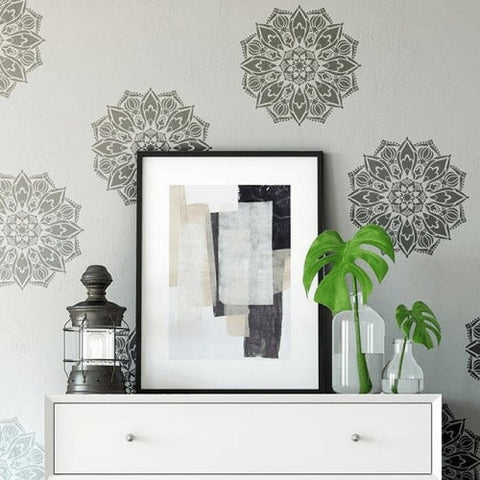 Bhakti Mandala Stencil - Medium 21" x 21" Royal Design Studio Stencils Gaysha Paint & Pattern 