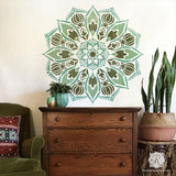 Bhakti Mandala Stencil - Small 16"w x 16"h Royal Design Studio Stencils Gaysha Paint & Pattern 