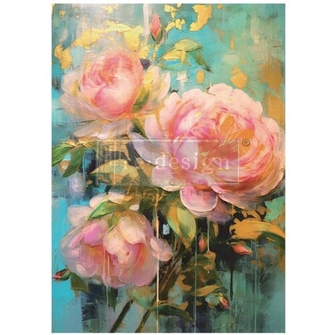 Bold Blooms Decoupage Paper Redesign with Prima® Gaysha Paint & Pattern 