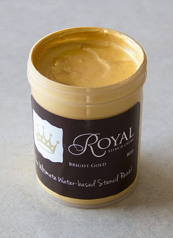 Bright Gold Stencil Creme 8oz Royal Design Studio Stencil Cremes & Brushes Gaysha Paint & Pattern 