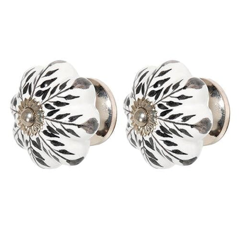 CDK824-BlackWhite Gaysha Knobs, Hooks & Pulls Gaysha Paint & Pattern 