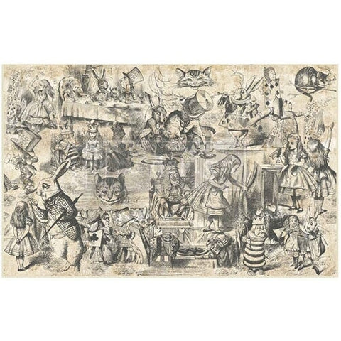 Dreaming in Wonderland Decoupage Paper Redesign with Prima® Gaysha Chalk Paint 