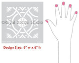 Eastern Tile Wall Stencil Royal Design Studio Stencils Gaysha Paint & Pattern 