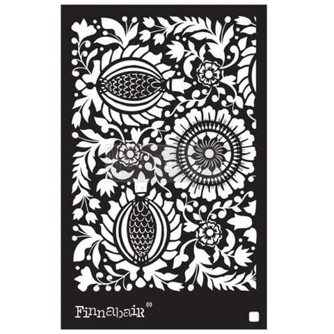 Finnabair Folk Florals Stencil Redesign with Prima® Gaysha Paint & Pattern 