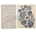 Finnabair Steampunk Hearts Decor Mould Redesign with Prima® Gaysha Paint & Pattern 
