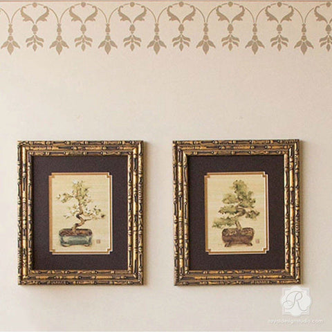 Grand Mughal Border Stencil Royal Design Studio Stencils Gaysha Paint & Pattern 