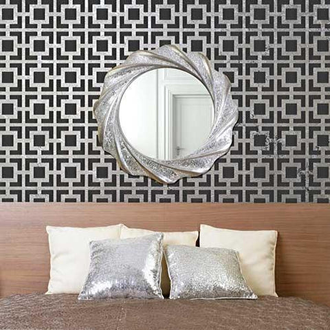 Hollywood Squares Stencil - Small Size Royal Design Studio Stencils Gaysha Paint & Pattern 