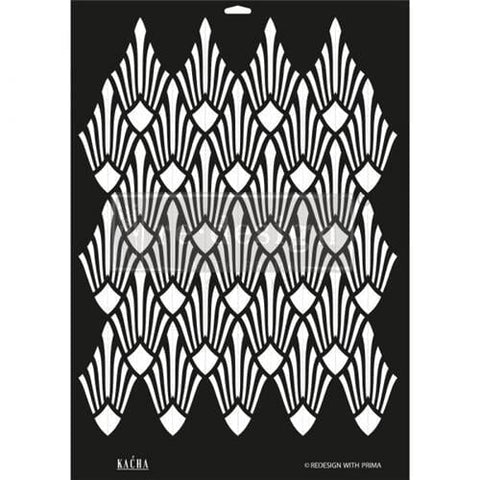 Kacha Sun lit Diamonds Stencil Redesign with Prima® Gaysha Paint & Pattern 