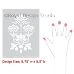 Kamal Lotus Flower Stencil Royal Design Studio Stencils Gaysha Paint & Pattern 