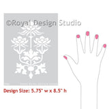 Kamal Lotus Flower Stencil Royal Design Studio Stencils Gaysha Paint & Pattern 