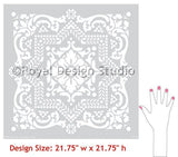 Lisboa Tile Allover Royal Design Studio Stencils Gaysha Paint & Pattern 