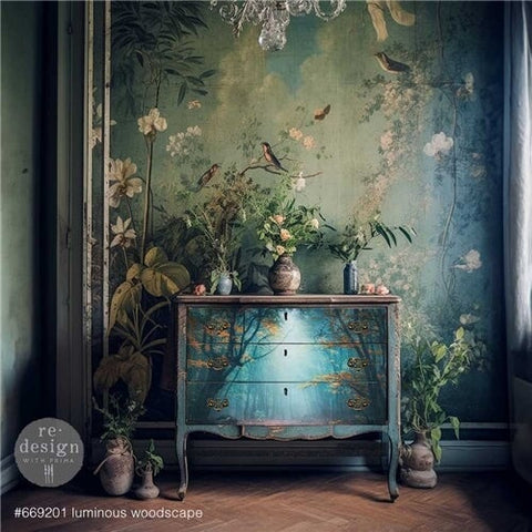 Luminous Woodscape Decoupage Paper Redesign with Prima® Gaysha Paint & Pattern 