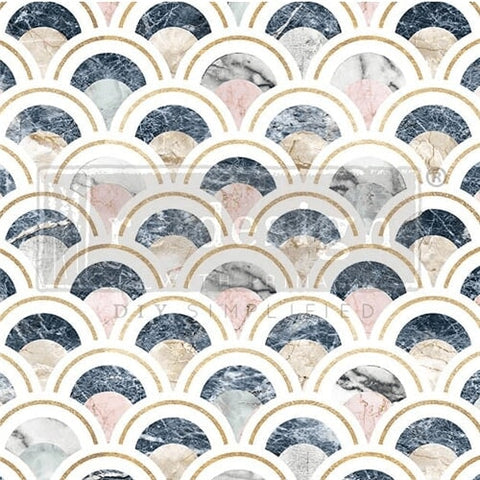 Marbled Scales Decoupage Paper Redesign with Prima® Gaysha Paint & Pattern 