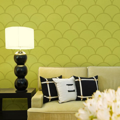 Moroccan Scallops Furniture Stencil Royal Design Studio Stencils Gaysha Paint & Pattern 