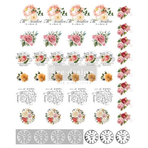 Vintage Rose  Knob Transfers