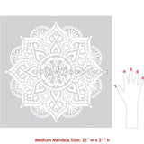 Prajna Mandala Stencil - Medium 21" x 21" Royal Design Studio Stencils Gaysha Paint & Pattern 