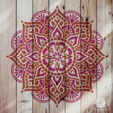 Prajna Mandala Stencil - Medium 21" x 21" Royal Design Studio Stencils Gaysha Paint & Pattern 
