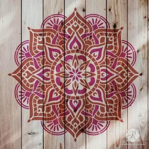 Prajna Mandala Stencil - Medium 21" x 21" Royal Design Studio Stencils Gaysha Paint & Pattern 