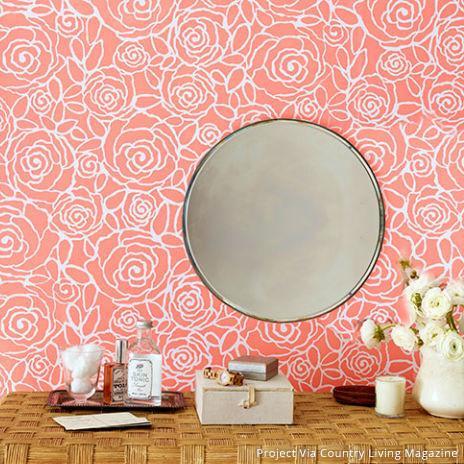 Rockin Roses Damask Wall Stencil Royal Design Studio Stencils Gaysha Paint & Pattern 