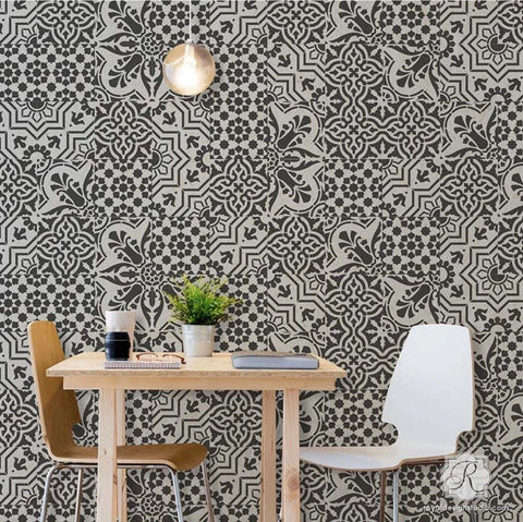 Spanish Tile Stencil Set Royal Design Studio Stencils Gaysha Paint & Pattern 