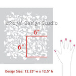 Sultan Swirl Furniture Stencil - Small Royal Design Studio Stencils Gaysha Paint & Pattern 