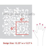Sultan Swirl Furniture Stencil - Small Royal Design Studio Stencils Gaysha Paint & Pattern 