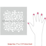 Sultan Swirl Furniture Stencil - XS Mini Craft Royal Design Studio Stencils Gaysha Paint & Pattern 