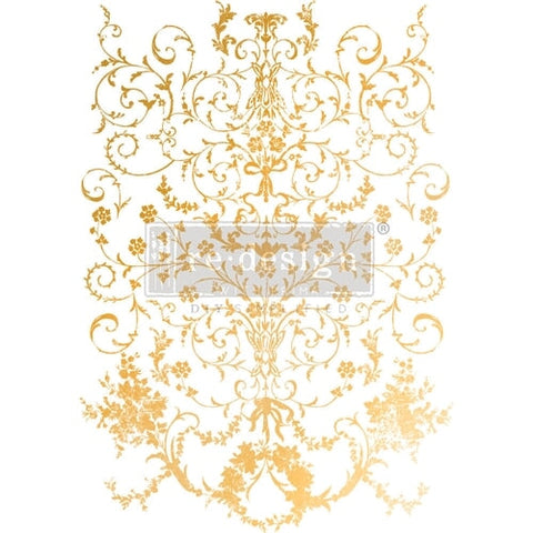 Manor Swirls Kacha Gold Transfer Redesign with Prima® Gaysha Chalk Paint 
