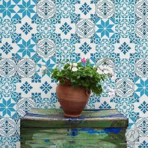 Mediterranean Tile Set Royal Design Studio Stencils Gaysha Chalk Paint 