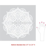 Prajna Mandala Stencil - Medium 21" x 21" Royal Design Studio Stencils Gaysha Chalk Paint 