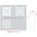 Renaissance Tile Stencils Set A - Small 6" x 6" Royal Design Studio Stencils Gaysha Chalk Paint 