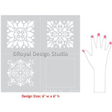Renaissance Tile Stencils Set A - Small 6" x 6" Royal Design Studio Stencils Gaysha Chalk Paint 
